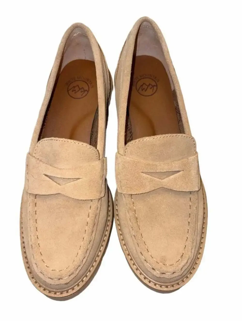 White Mountain Gunner Penny Loafer Suede Beachwood Size 8.5 Womens